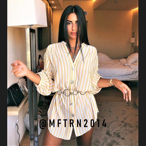 Zara Tops - SOLD! ZARA Long Striped Shirtdress*